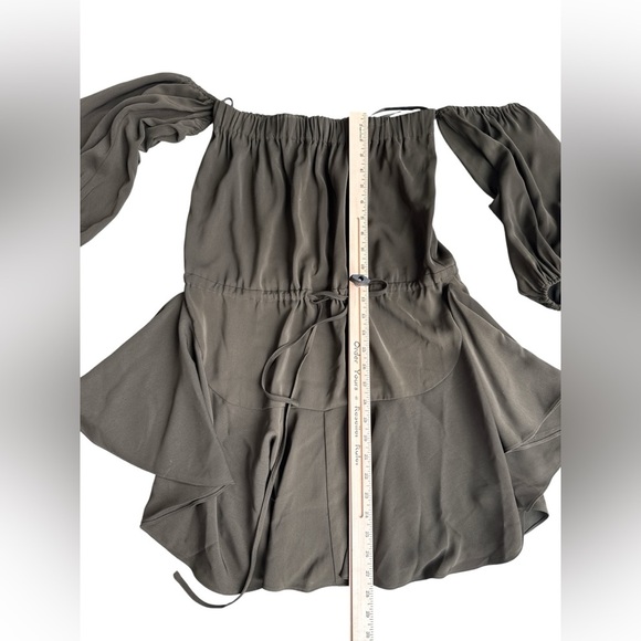 Shona Joy Olive Green Leticia Off Shoulder Mini Dress - Picture 7 of 8